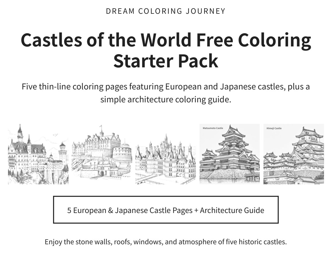 Castles of the World Free Coloring Starter Pack cover