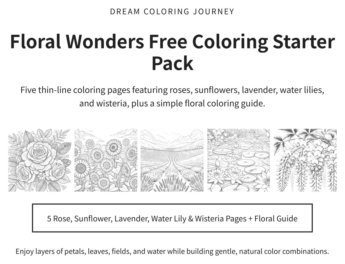 Floral Wonders Free Coloring Starter Pack cover