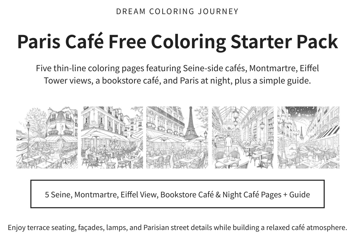 Paris Café Free Coloring Starter Pack cover