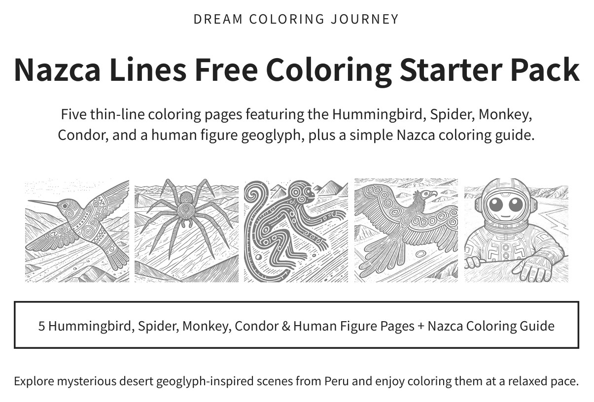 Nazca Lines Free Coloring Starter Pack cover